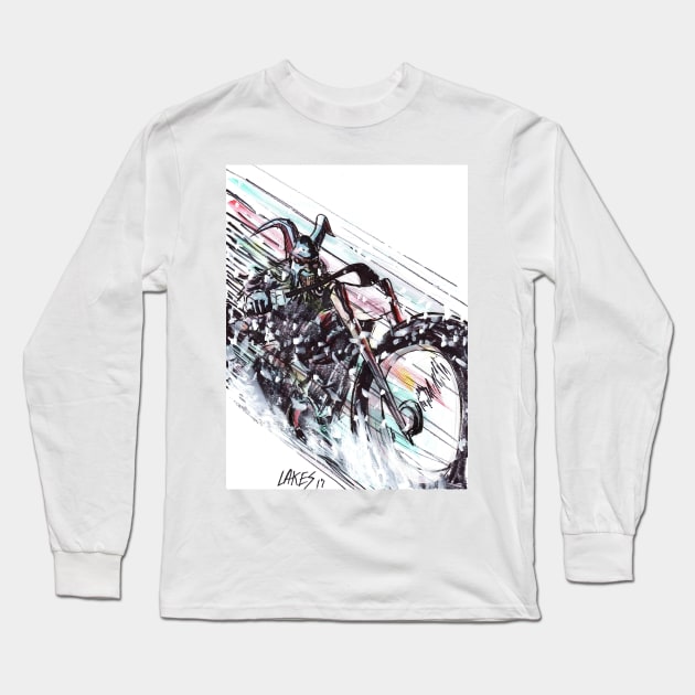 krampus on a chopper Long Sleeve T-Shirt by Space Spector